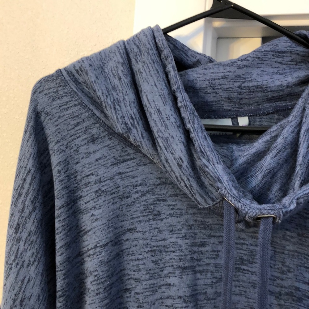 Athleta Blue Heather Cowl Neck Dress